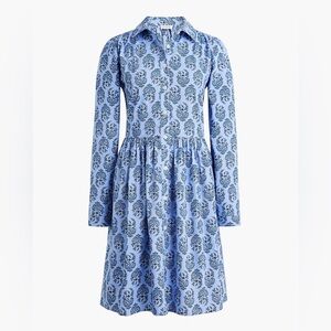 J. Crew Factory Light Blue Patterned Long Sleeve Dress, size 8
